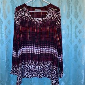 NY Collection women’s size large v neck blouse